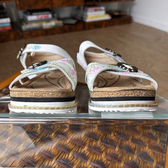 L'Artiste x Jane & Coco Leather Sandals Gabriola White Multi Size 38 (7.5-8) - Picture 9 of 11